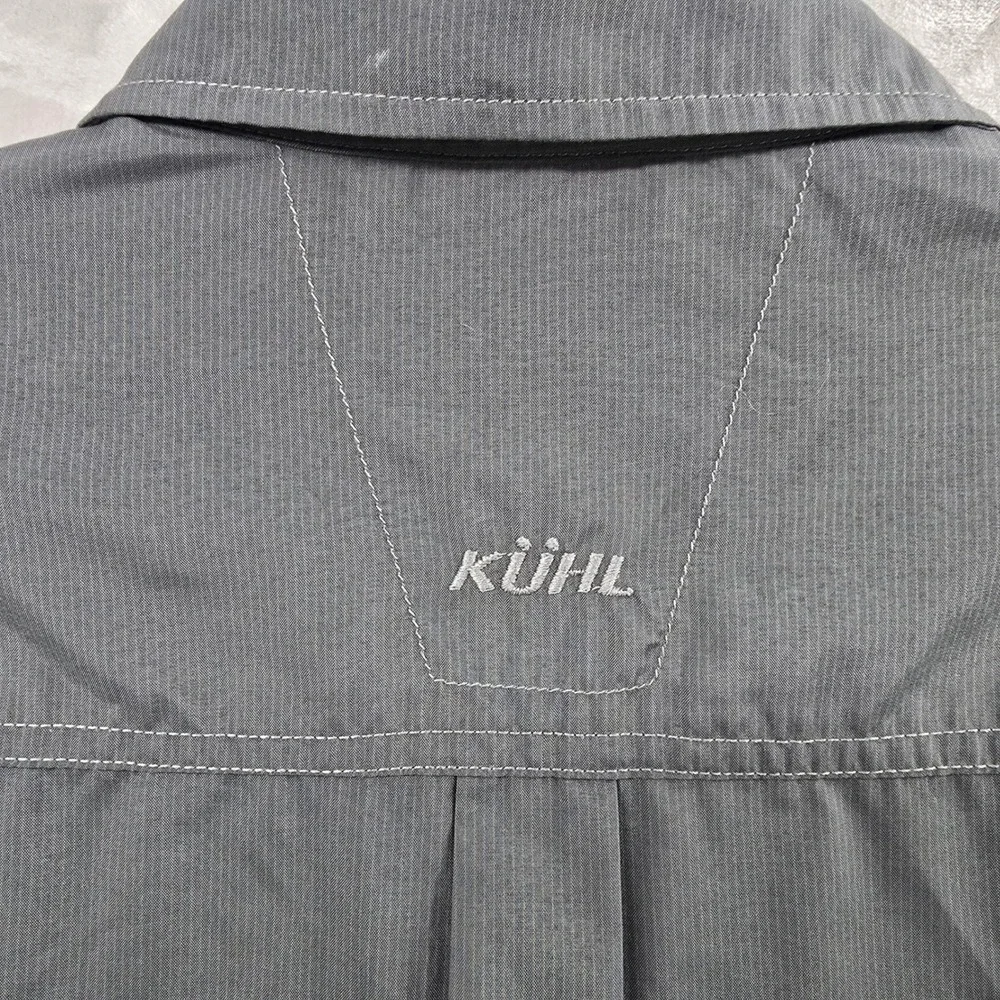 Kuhl Eluxur Shirt Mens Medium Gray Short Sleeve Button Up Hiking Technical - Picture 8 of 9